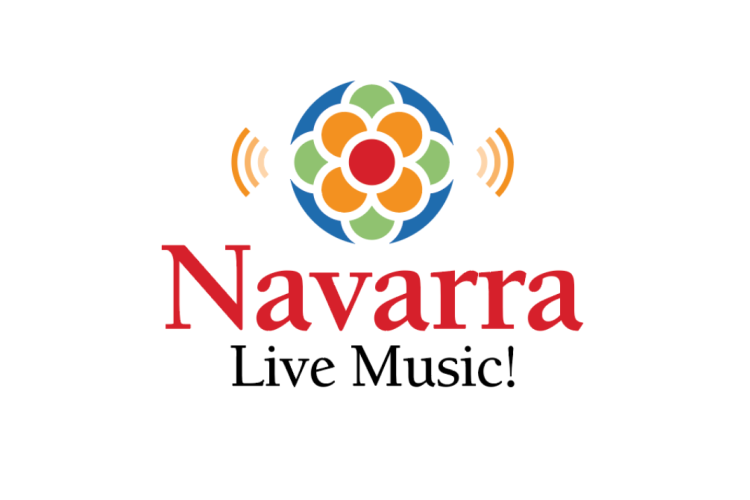 Fotografía del logotipo e la campaña con la palabra navarra en rojo y live music en negro