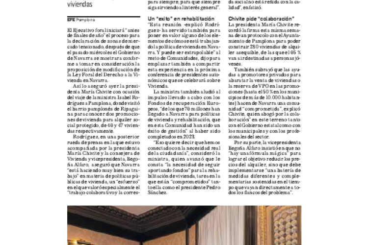 Fotografía del pantallazo de la noticia en la edición impresa de Diario de Navarra