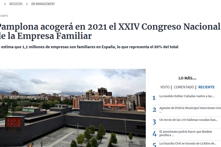 Noticia en la edición online del Diario de Navarra