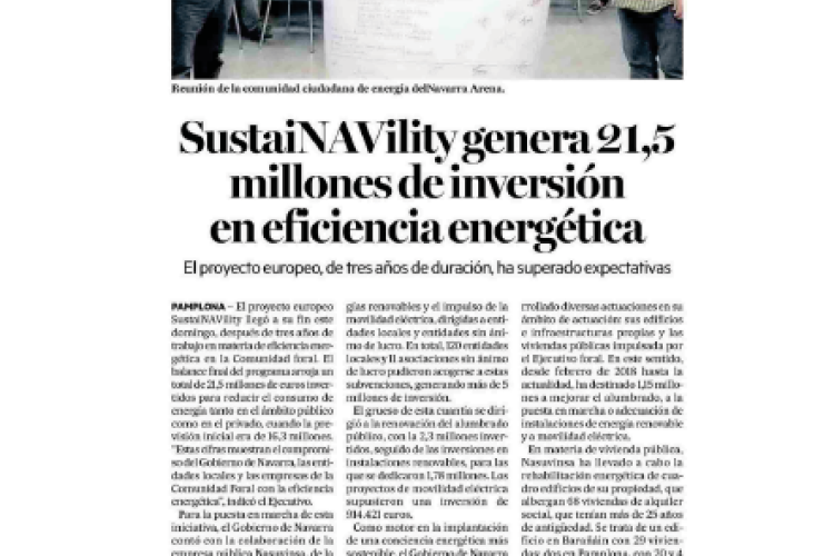 Fotografía del pantallazo de la noticia en la edición impresa del Diario de Noticias