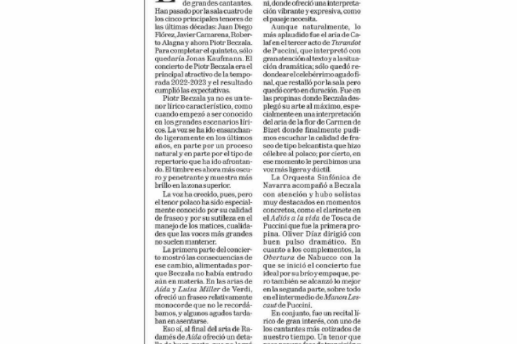 Fotografía del pantallazo de la noticia en la edición impresa del Diario de Navarra