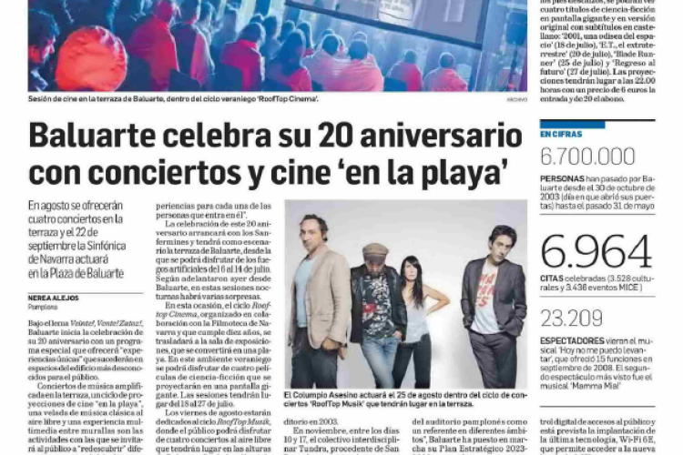 Fotografía del pantallazo de la noticia en la edición impresa del Diario de Navarra