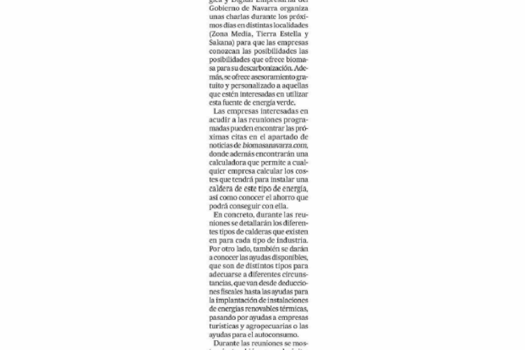 Fotografía del pantallazo de la noticia impresa del Diario de Navarra