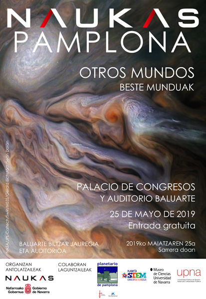 Cartel promocional de Naukas Pamplona «Otros Mundos» 