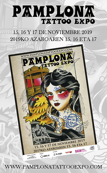 Cartel promocional de la exposición «Pamplona Tattoo Expo»