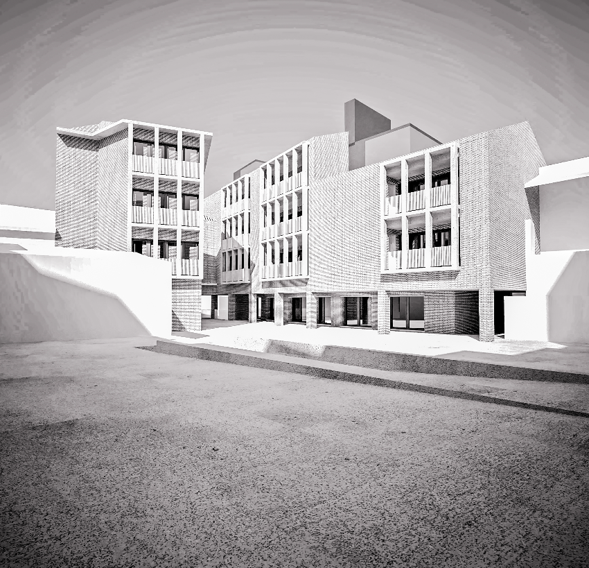 Fotografia de la recreación de los nuevos edificios del Horno de Coscolín 