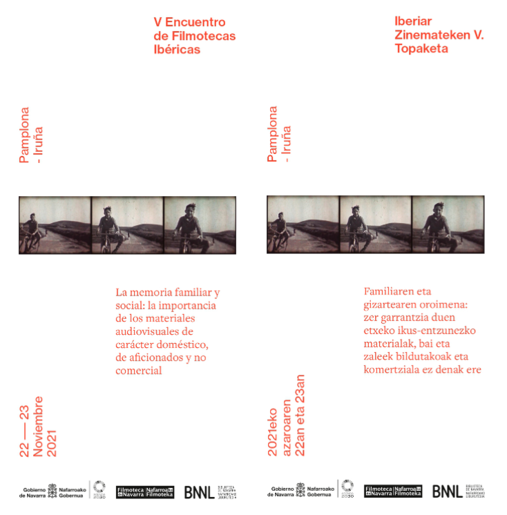 Fotografía de la portada en euskera y castellano del programa elaborado para los encuentros de filmotecas ibéricas.