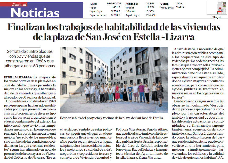Fotografía del pantallazo de la noticia en la edición impresa del Diario de Noticias 