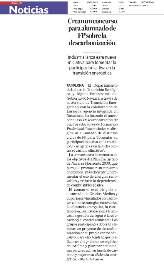 Fotografía del pantallazo de la noticia en la edición impresa del Diario de Noticias 