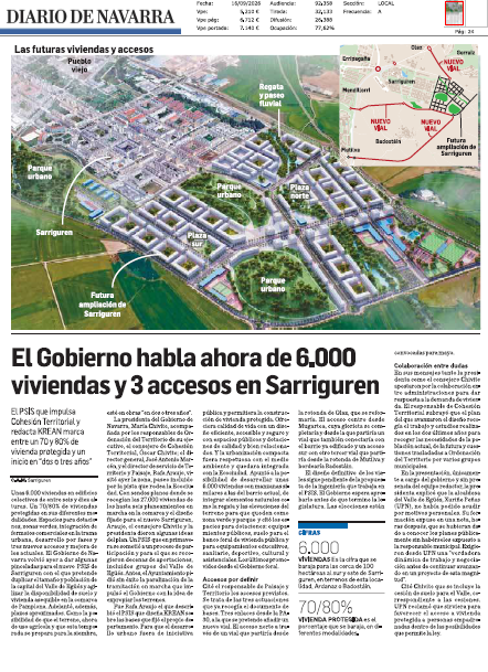 Fotografía del pantallazo de la noticia en la edición impresa de Diario de Navarra