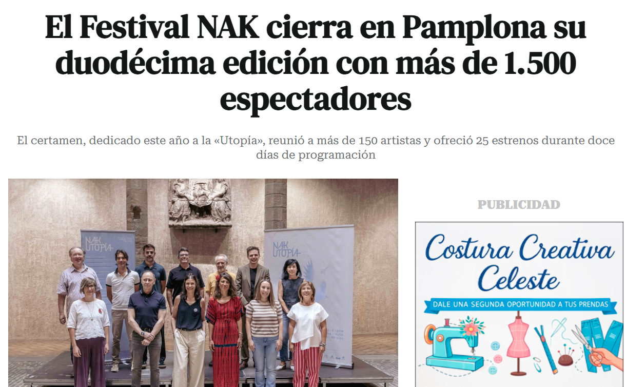 Fotografía del pantallazo de la noticia en la edición digital de Pamplona Actual 