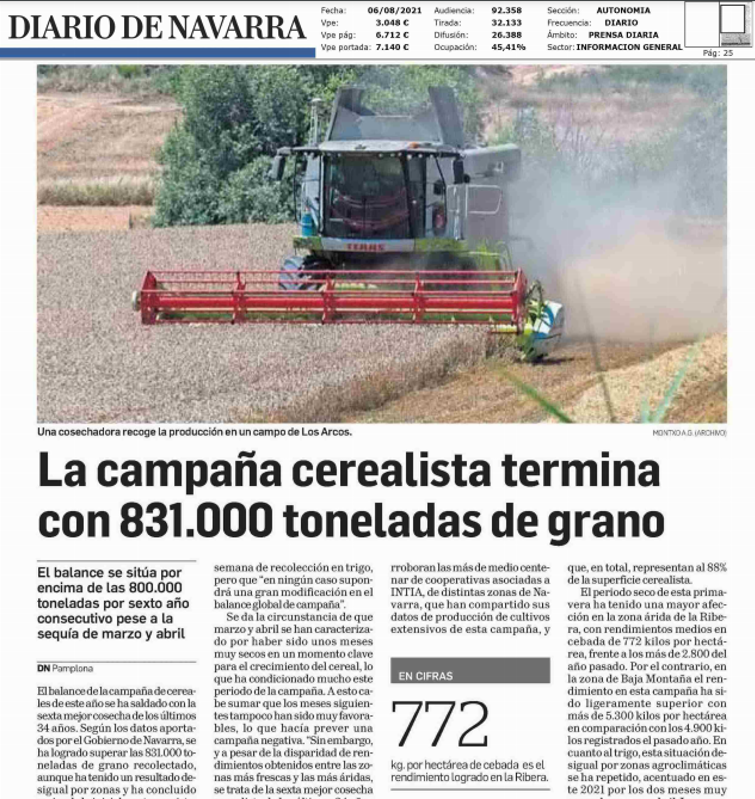 Recorte de la noticia publicada en la edición impresa de Diario de Navarra