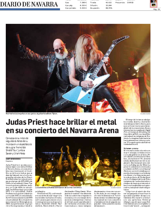 Fotografía del pantallazo de la noticia impresa en Diario de Navarra