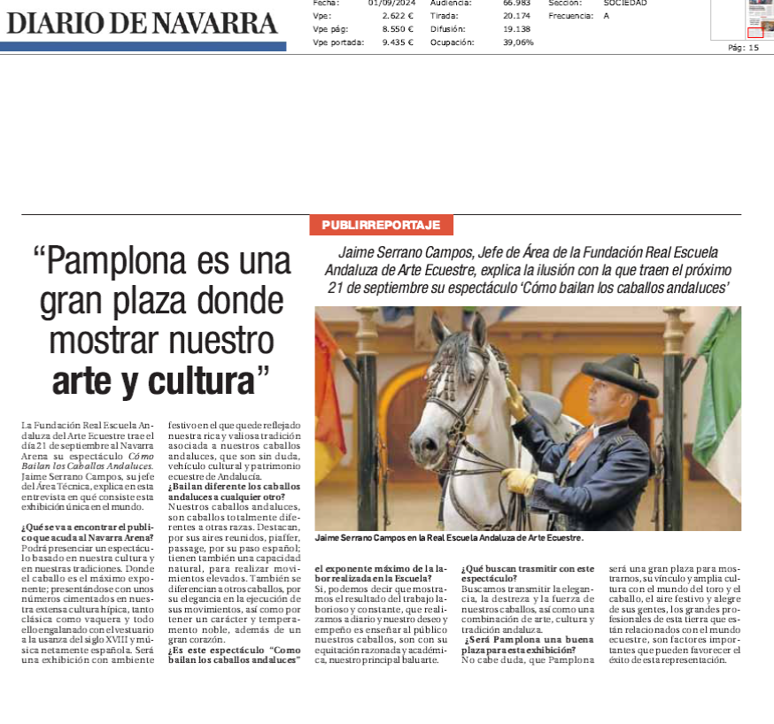 Fotografía del pantallazo de la noticia en la edición impresa de Diario de Navarra