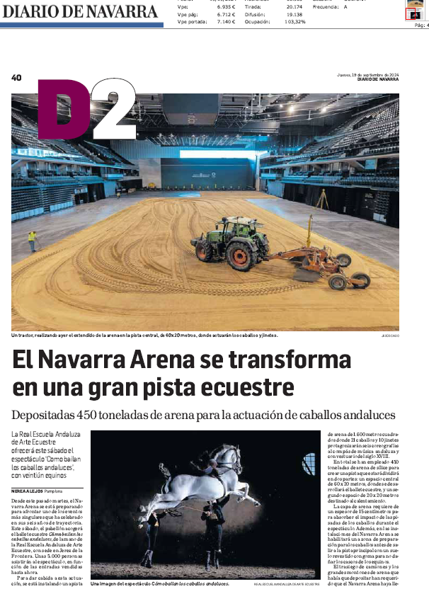 Fotografía del pantallazo de la noticia en la edición impresa del Diario de Navarra