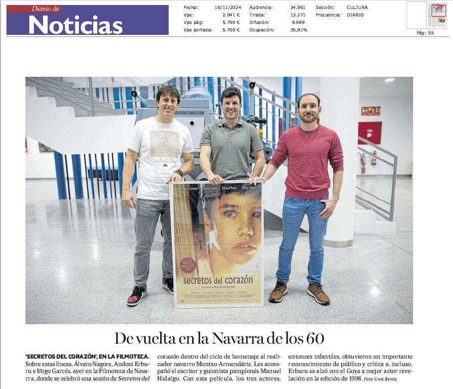 Fotografía del pantallazo de la noticia en la edición impresa de Diario de Noticias