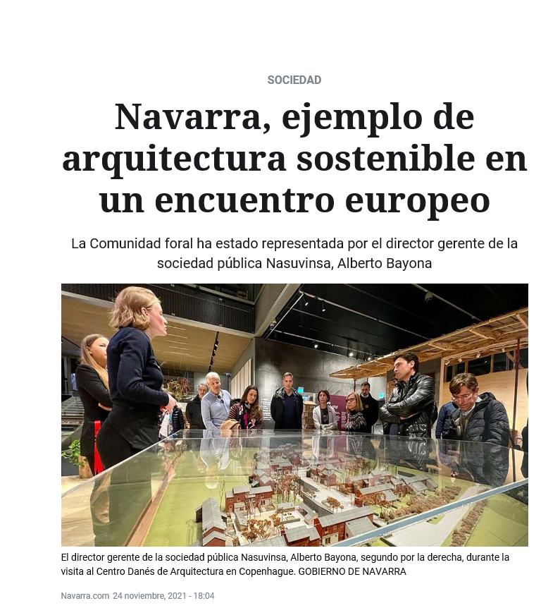 Fotografía del pantallazo de la noticia en la edición online de Navarra.com