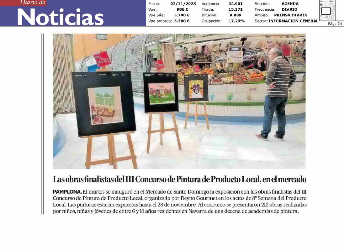 Fotografía del pantallazo de la noticia impresa del Diario de Noticias
