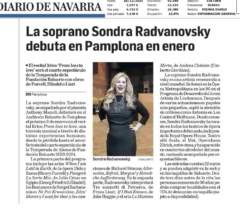 Fotografía del pantallazo de la noticia impresa en el Diario de Navarra