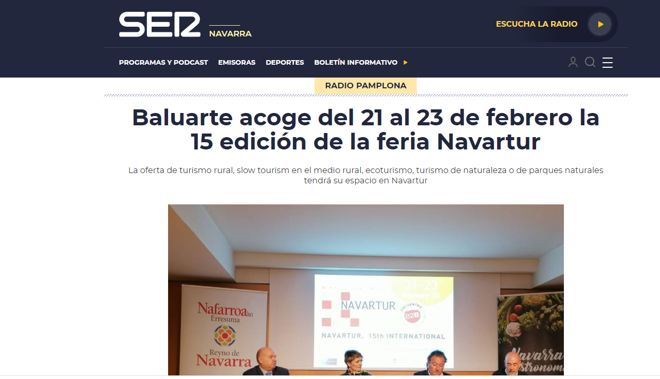 Imagen de la noticia en la web de Ser Navarra
