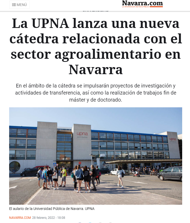 Fotografia del pantallazo de la noticia online de Navarra.com