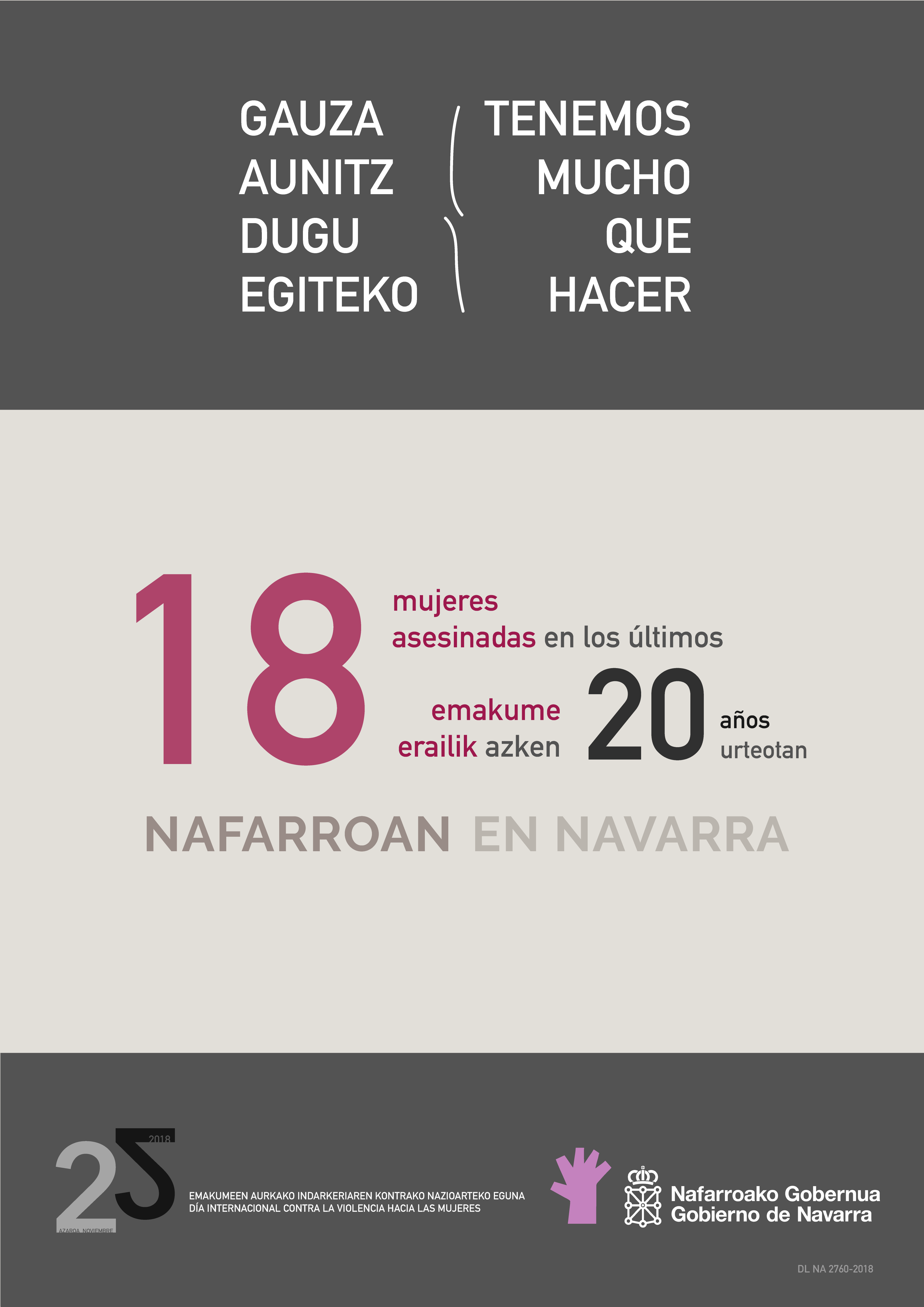 Cartel oficial de la campaña de Gobierno de Navarra por el Día Internacional contra la violencia hacia las mujeres