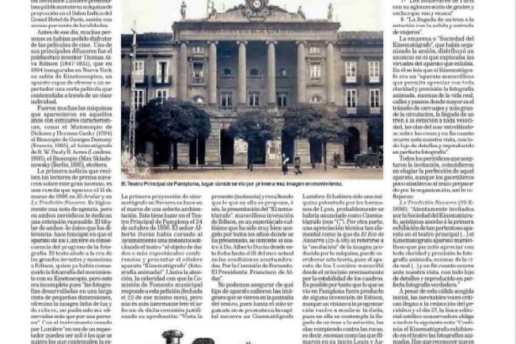 Fotografía del pantallazo de la noticia en la edición impresa del Diario de Navarra