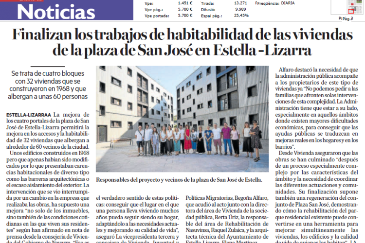 Fotografía del pantallazo de la noticia en la edición impresa del Diario de Noticias 