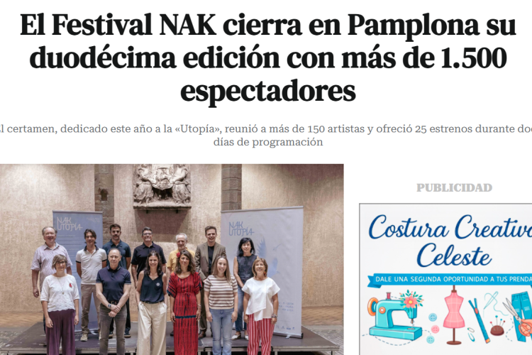 Fotografía del pantallazo de la noticia en la edición digital de Pamplona Actual 