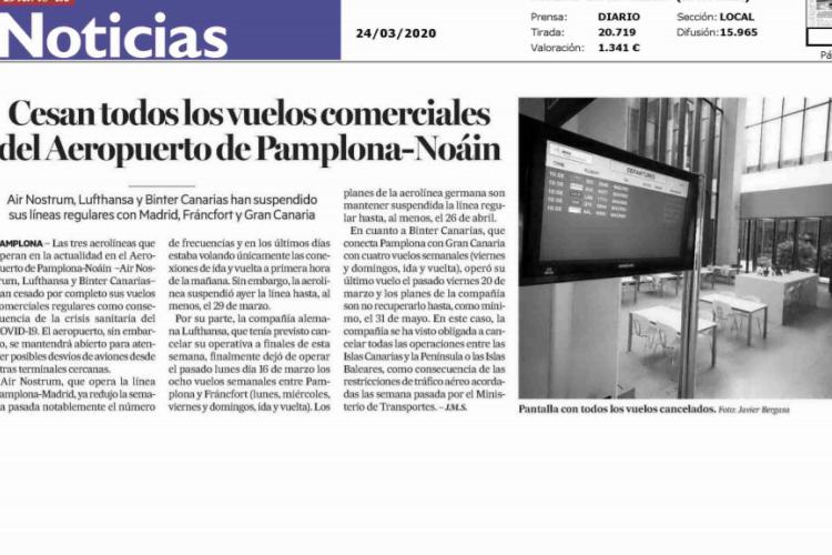 Recorte de la noticia en Diario de Noticias