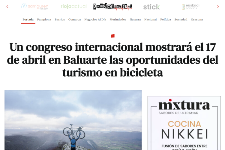 Fotografía del pantallazo de la noticia en la edición online de Pamplona Actual