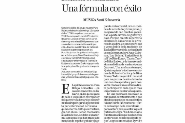 Fotografía del pantallazo de la noticia en la edición impresa de Diario de Navarra