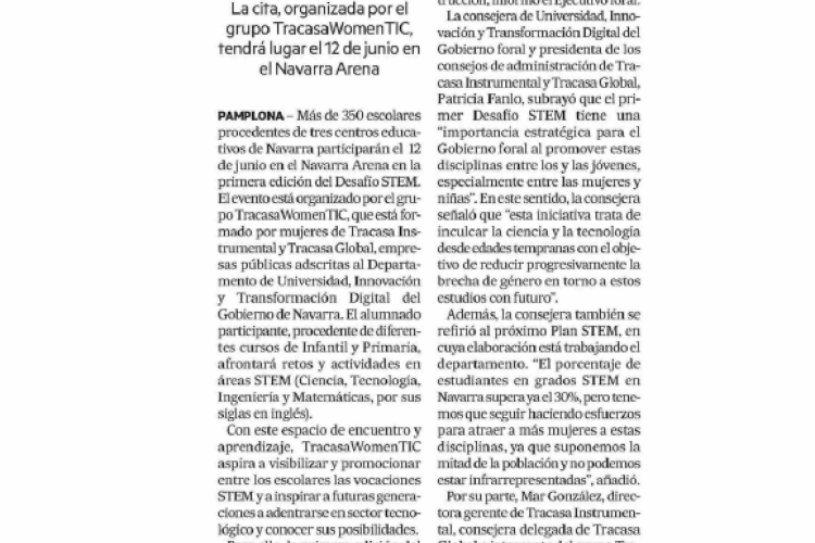 Fotografía del pantallazo de la noticia impresa en Diario de Noticias