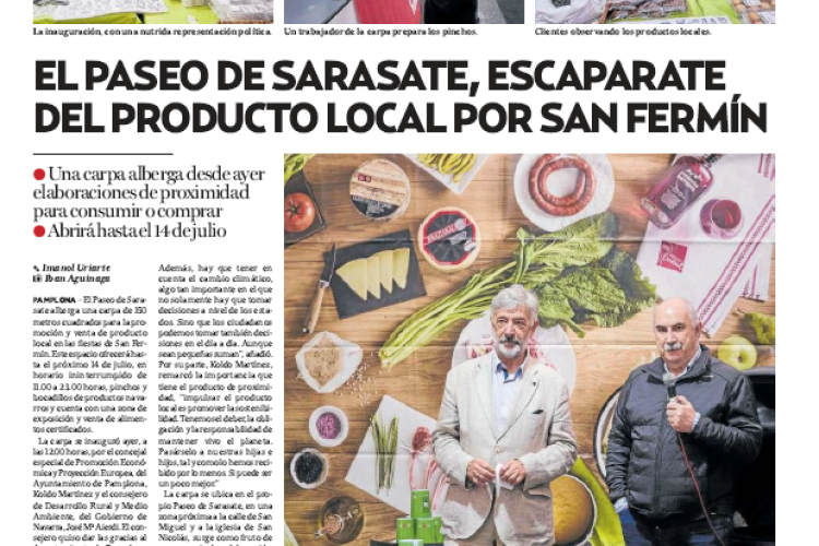 Fotografía del pantallazo de la noticia en la edición impresa de Diario de Noticias