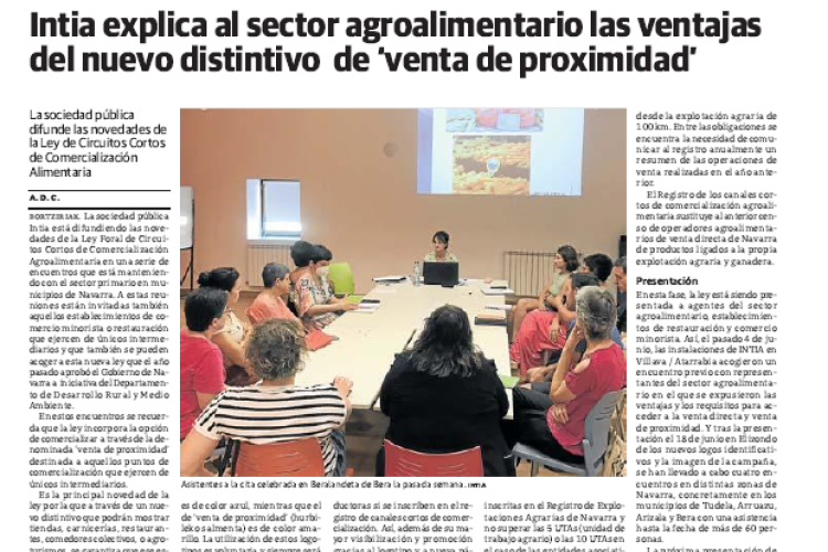 Fotografía del pantallazo de la noticia en la edición impresa del Diario Vasco
