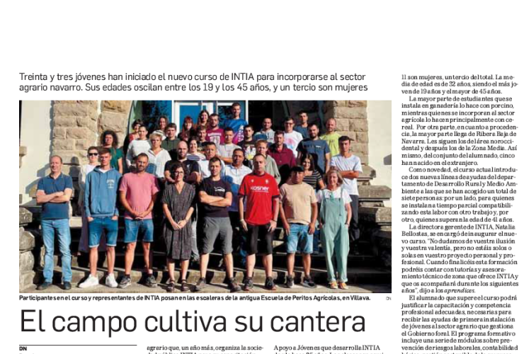 Fotografía del pantallazo de la noticia en la edición impresa de Diario de Navarra