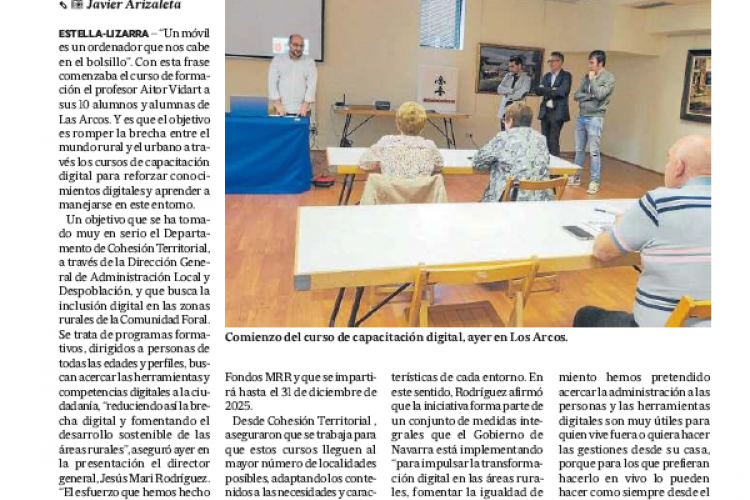 Fotografía del pantallazo de la noticia en la edición impresa del Diario de Noticias