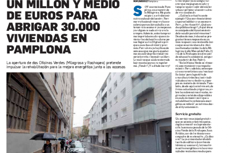 Fotografía del pantallazo de la noticia en la edición impresa de Diario de Navarra