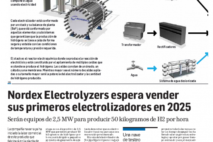 Fotografía del pantallazo de la noticia en la edición impresa de Diario de Navarra