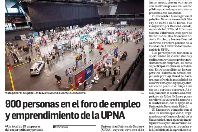 Fotografía del pantallazo de la noticia en la edición impresa de Diario de Navarra