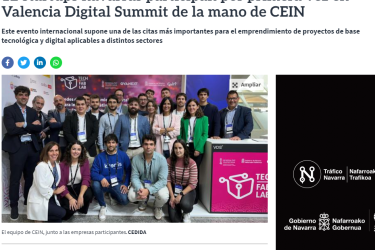 Fotografía del pantallazo de la noticia en la edición online de Diario de Navarra