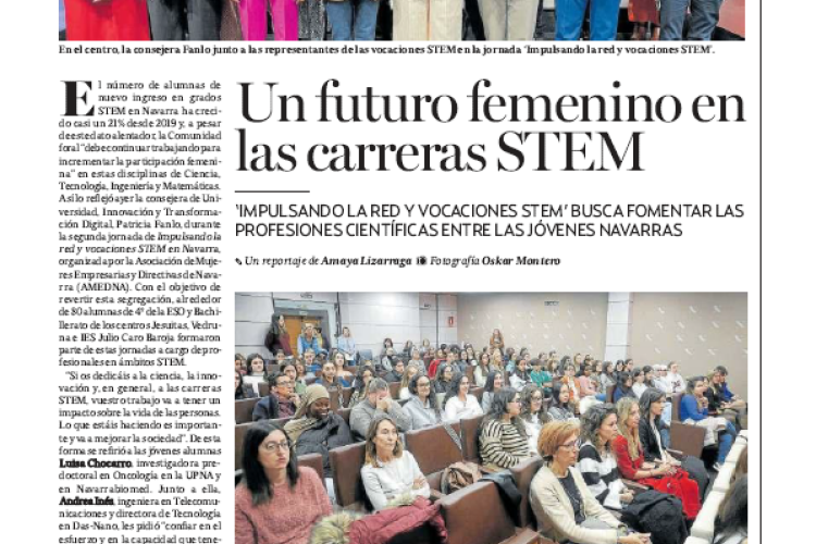 Fotografía del pantallazo de la noticia en la edición impresa de Diario de Noticias