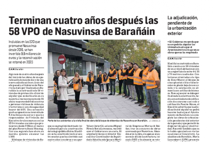 Fotografía del pantallazo de la noticia en la edición impresa de Diario de Navarra