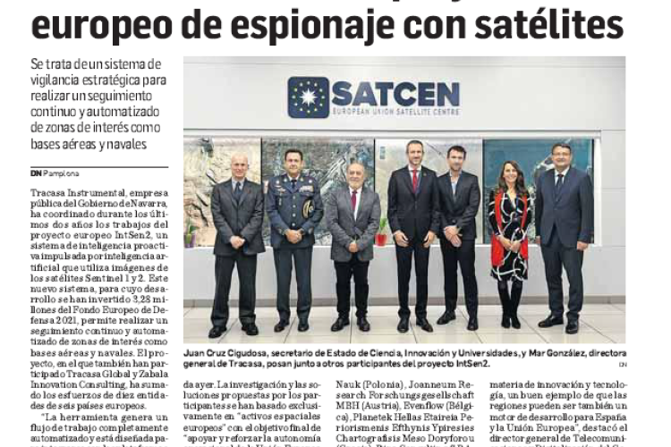 Fotografía del pantallazo de la noticia en la edición impresa de Diario de Navarra