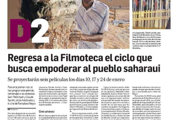 Fotografía del pantallazo de la noticia en la edición impresa de Diario de Navarra