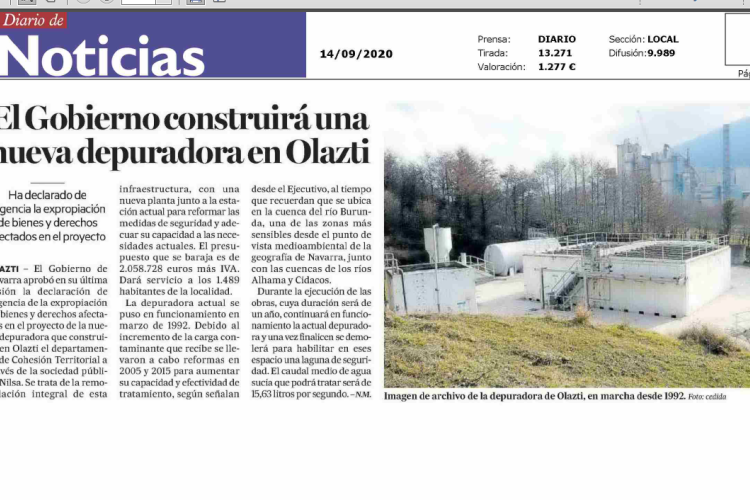 Noticia en la edición impresa del Diario de Noticias