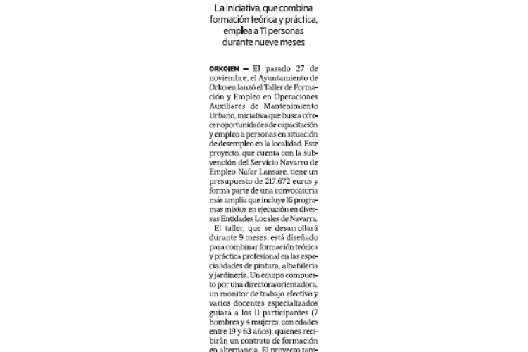 Fotografía del pantallazo de la noticia en la edición impresa de Diario de Noticias 