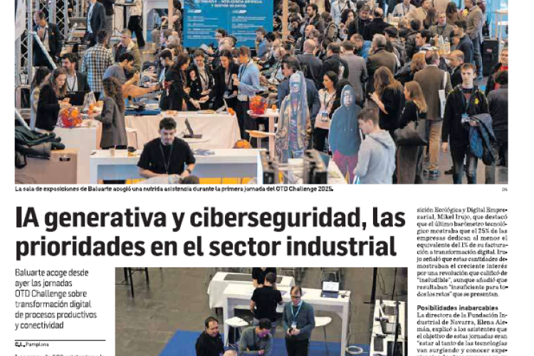 Fotografía del pantallazo de la noticia en la edición impresa de Diario de Navarra