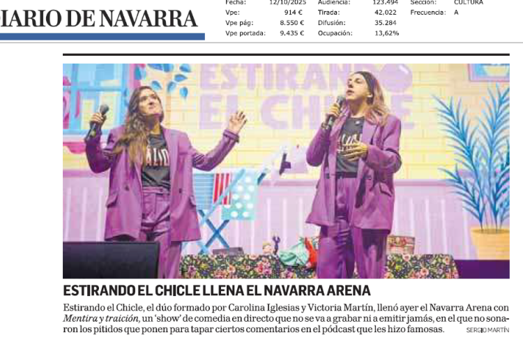 Fotografía del pantallazo de la noticia en la edición impresa del Diario de Navarra