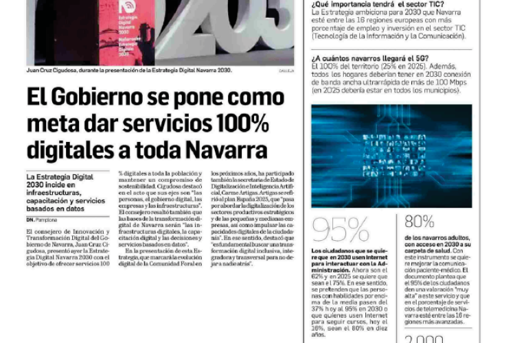 Noticia en la edición impresa del Diario de Navarra